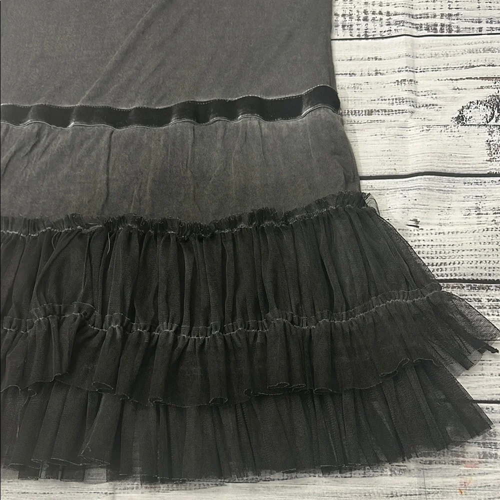 ISABEL TAVARES Black Ruffled‎ Tiered Mini Dress Sz. S/M - Picture 4 of 8